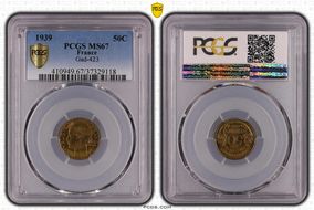 1939 50C Gad-423 F-192 MS67