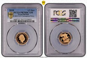 2018 1/2 Sov S-SB9B 65 Coronation Privy PR70DCAM