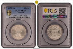 1956(m) Florin KM-60  Ag MS65