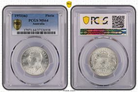 1951(m) Florin KM-48  Ag MS64