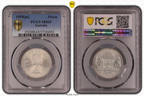 1959(m) Florin KM-60  Ag MS65