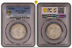 1938(m) Florin KM-40  Ag MS64