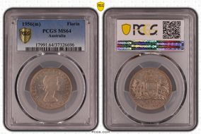 1956(m) Florin KM-60  Ag MS64