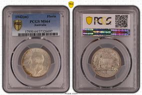 1942(m) Florin KM-40  Ag MS64