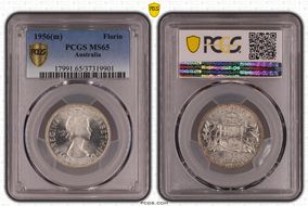 1956(m) Florin KM-60  Ag MS65