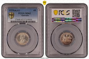 1925(m,sy) 6D KM-25  Ag MS62