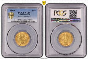 1860 Sov S-3852D Large 0 AU58