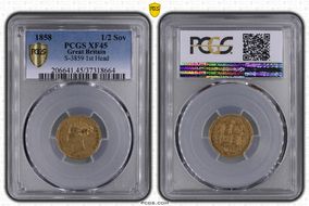 1858 1/2 Sov S-3859 1st Head XF45