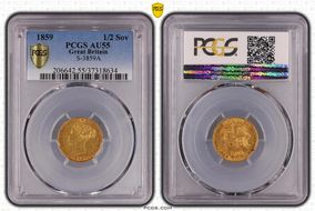 1859 1/2 Sov S-3859A AU55