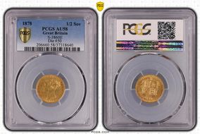 1878 1/2 Sov S-3860E AU58