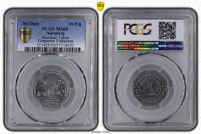 No Date 20 Pfg Streetcar Token Tiergarten Eisbaeren MS65