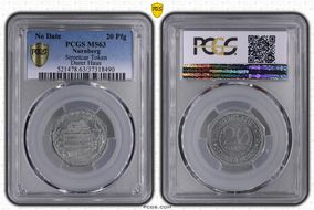 No Date 20 Pfg Streetcar Token Durer Haus MS63