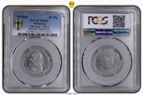 (1920-21) 20 Pfg Streetcar Token Wenzel Jamnitzer MS62