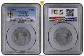 No Date 20 Pfg Streetcar Token Weisser Turm MS62