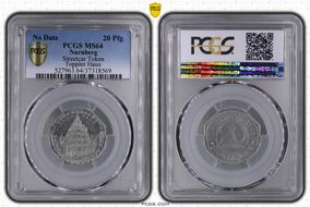 (1920-21) 20 Pfg Streetcar Token Toppler Haus MS64