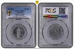 (1920-21) 20 Pfg Streetcar Token Peter Henlein MS63