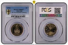 2016 $1 50 Yrs Decimal Currency MS67