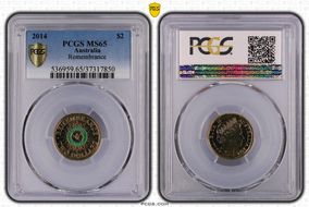 2014 $2 Remembrance - Colorized MS65