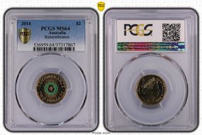 2014 $2 Remembrance - Colorized MS64