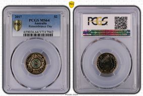 2017 $2 Remembrance Day Colorized MS64