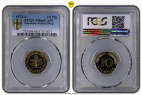 1973-J 10 Pfg PR66CAM