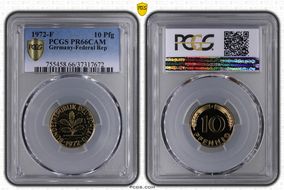 1972-F 10 Pfg PR66CAM