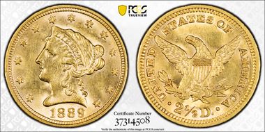 1889 $2.50 MS62