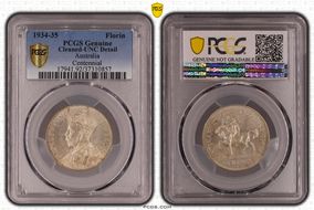 1934-35 Florin Centennial KM-33  Ag N1