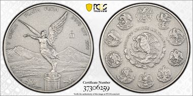 2018-Mo Onza Libertad Ag - Antiqued SP70