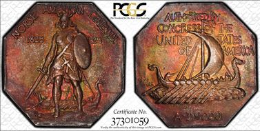 1925 AR Medal Norse American, Thick MS66+