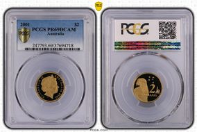 2001 $2 PR69DCAM