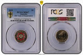 2019 $2 100 Years of Repatriation Colorized MS67