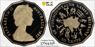 1982 50C Commonwealth Games PR67DCAM