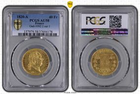 1820-A 40 Fr Gad-1092 2 sur 1 AU58