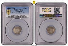 (1427-30) 1/2 Gr Ivanauskas-Type 17V AU55