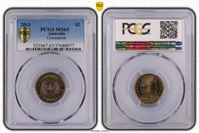 2013 $2 Coronation Colorized MS65