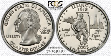 2003-S 25C Illinois Silver PR70DCAM