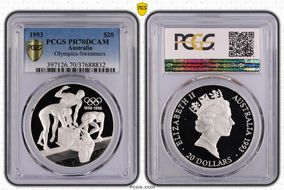 1993 $20 Olympics-Swimmers PR70DCAM