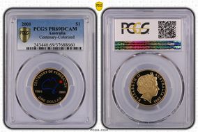 2001 $1 Centenary-Colorized PR69DCAM