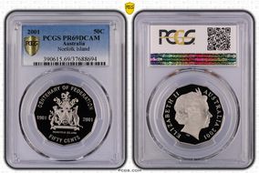 2001 50C Norfolk Island PR69DCAM