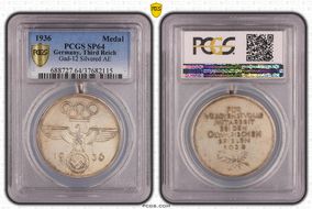 1936 Medal Gad-12 Silvered AE Matte SP64