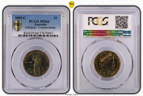 2005-G $1 Gallipoli Counterstamp MS66