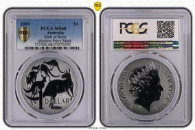 2019 $1 Mob of Roos  Merlion Privy MS68