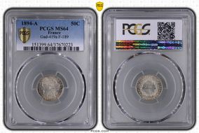 1894-A 50C Gad-419a F-189 MS64