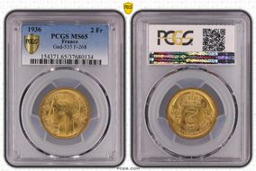 1936 2 Fr Gad-535 F-268 MS65