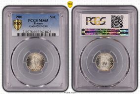 1901 50C Gad-420 F-190 MS65