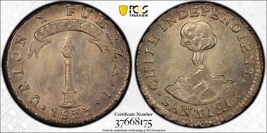 1833-I 1/2 R Santiago MS65