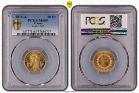 1871-A 20 Fr Gad-1063 F-523 MS65