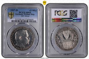 1927-D (5 Mk) X-1 Silver SP64