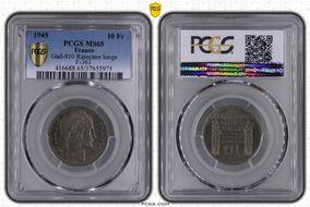 1945 10 Fr Gad-810 Rameaux longs F-361 MS65